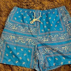 Men’s casual vintage bandanna shorts.